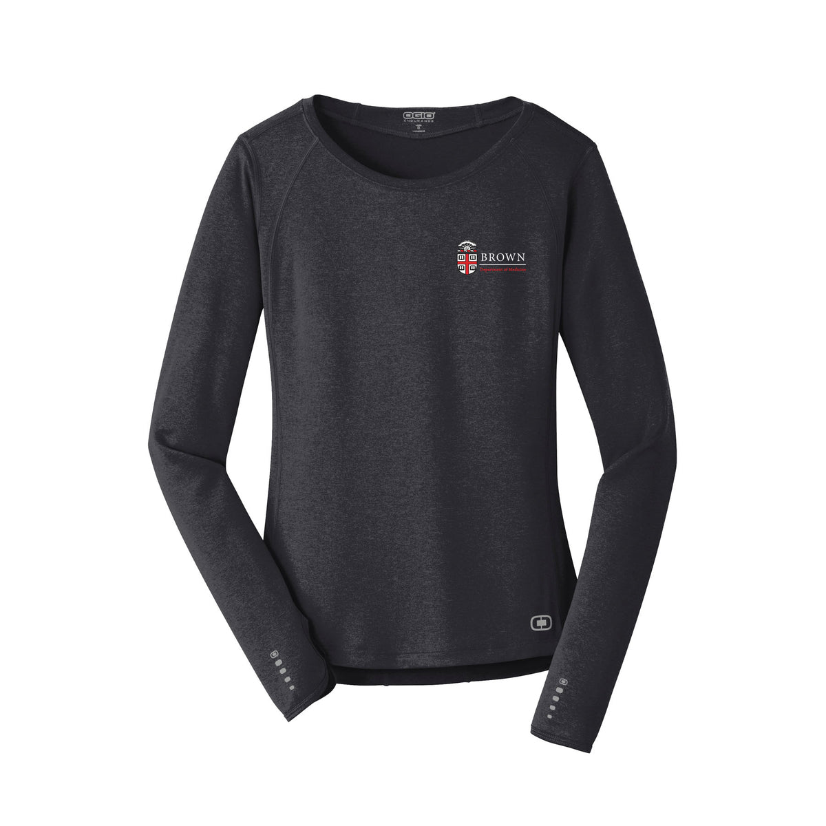 OGIO - Ladies Long Sleeve Pulse Crew: Brown Medicine