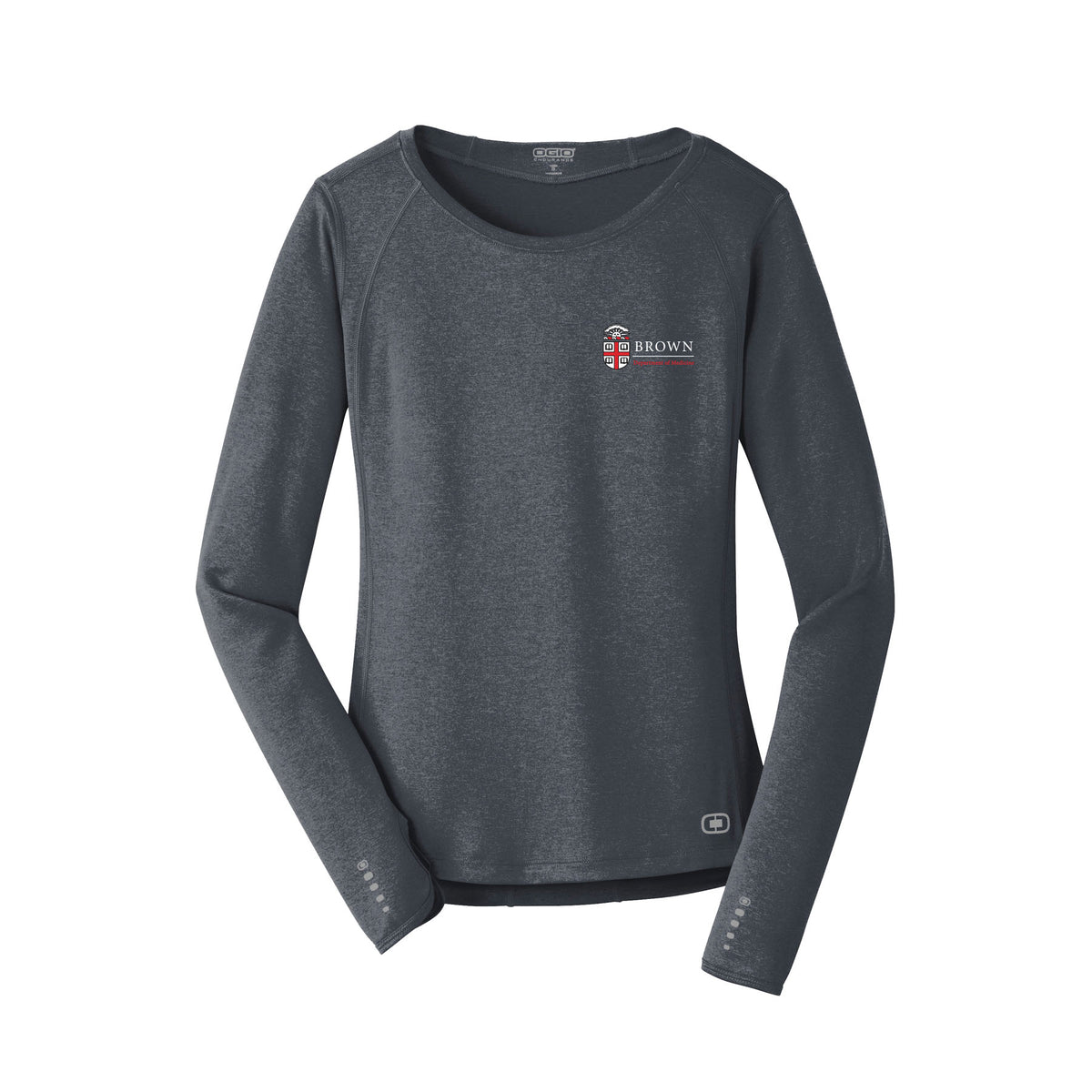 OGIO - Ladies Long Sleeve Pulse Crew: Brown Medicine
