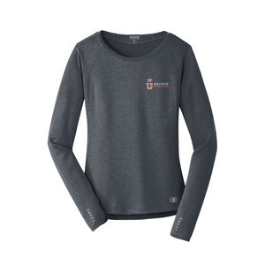 OGIO - Ladies Long Sleeve Pulse Crew: Brown Medicine