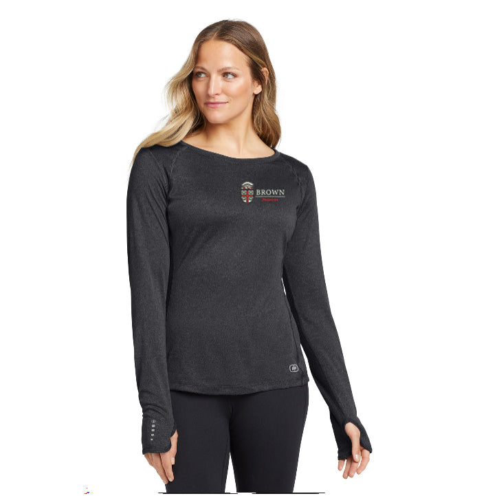 OGIO - Ladies Long Sleeve Pulse Crew: Brown Pediatrics