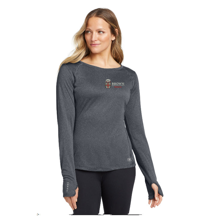 OGIO - Ladies Long Sleeve Pulse Crew: Brown Pediatrics