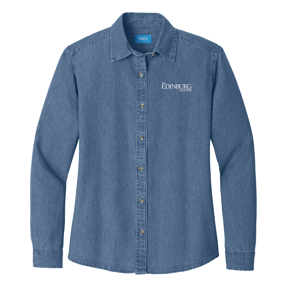Port & Co Womens Long Sleeve Denim Shirt LSP10