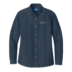 Port & Co Womens Long Sleeve Denim Shirt LSP10 PRIDE