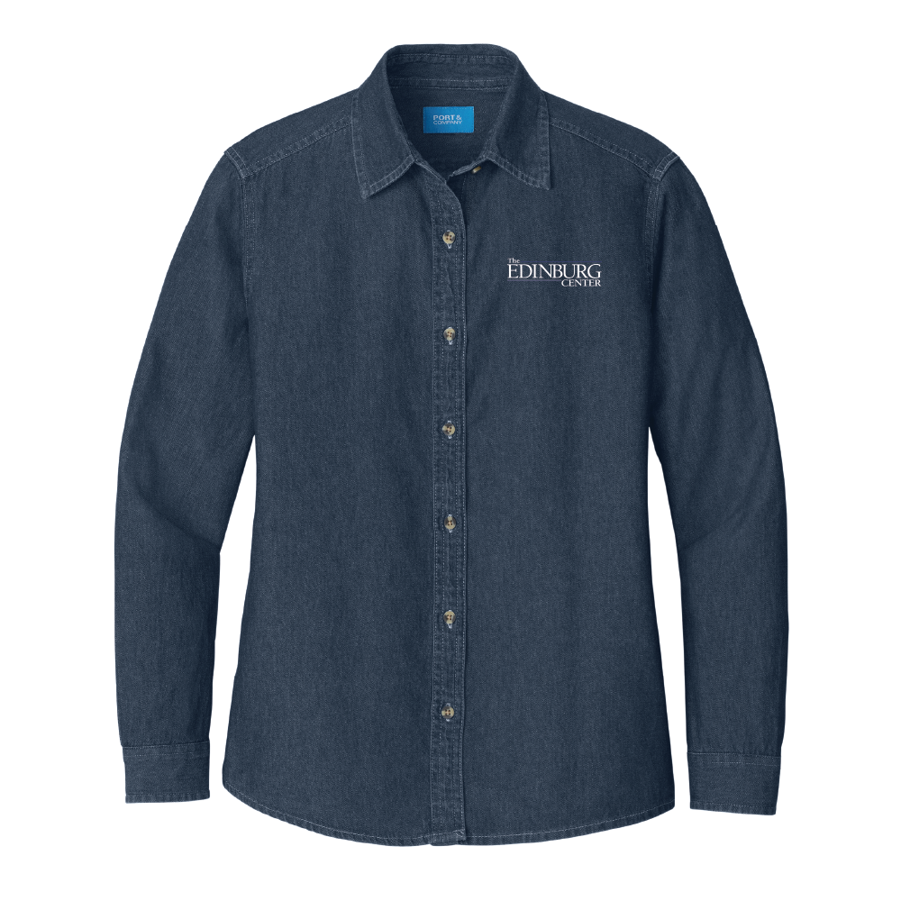 Port & Co Womens Long Sleeve Denim Shirt LSP10