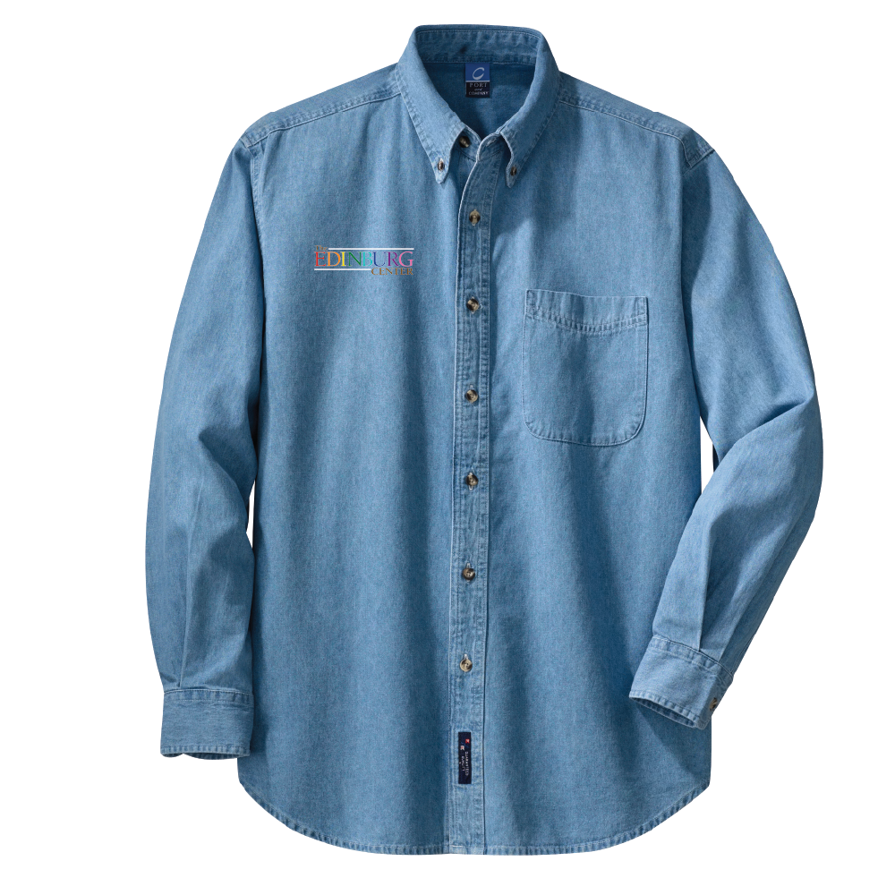 Port & Co Mens Long Sleeve Denim Shirt SP10 PRIDE