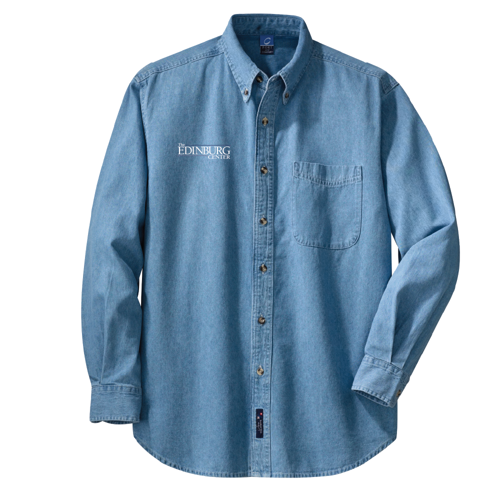 Port & Co Mens Long Sleeve Denim Shirt SP10