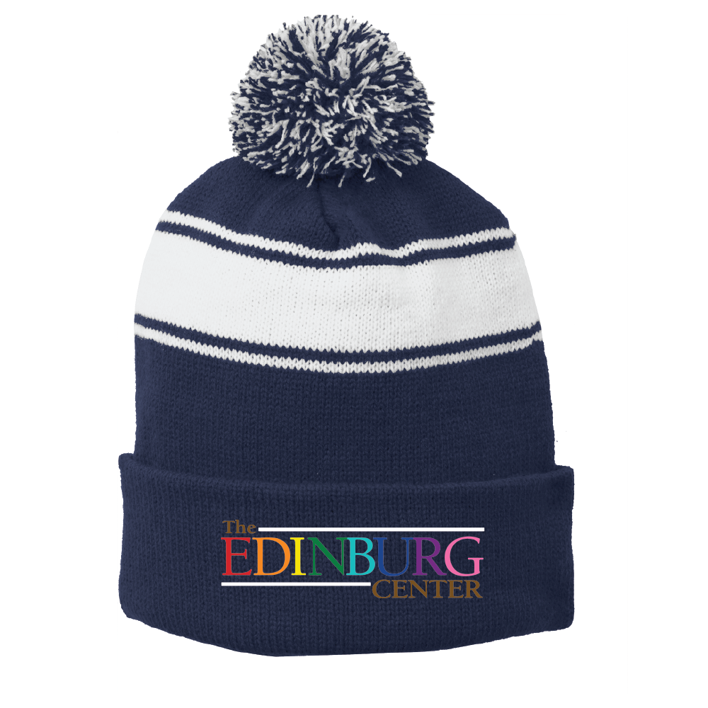 Sport-Tek Stripe Pom Pom Beanie STC28 PRIDE